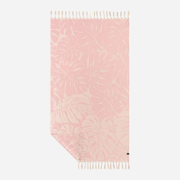 Serviette de plage "turque" Slowtide Tarovine Rose en coton bio - PRECIOVS