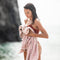 Serviette de plage "turque" Slowtide Tarovine Rose en coton bio - PRECIOVS
