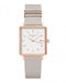 Montre Rosefield THE BOXY Blanc Gris Or rose - PRECIOVS