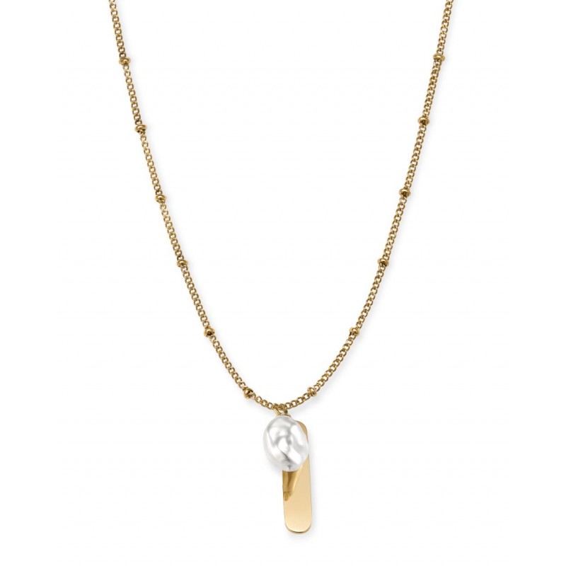 Collier Rosefield The Jane Liquid Pearl and initial bar J178 - PRECIOVS