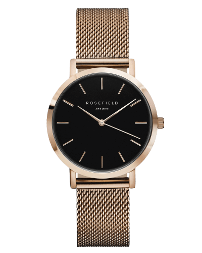 Montre Rosefield The TRIBECA Black Mesh Rose Gold TBR-T59 - PRECIOVS