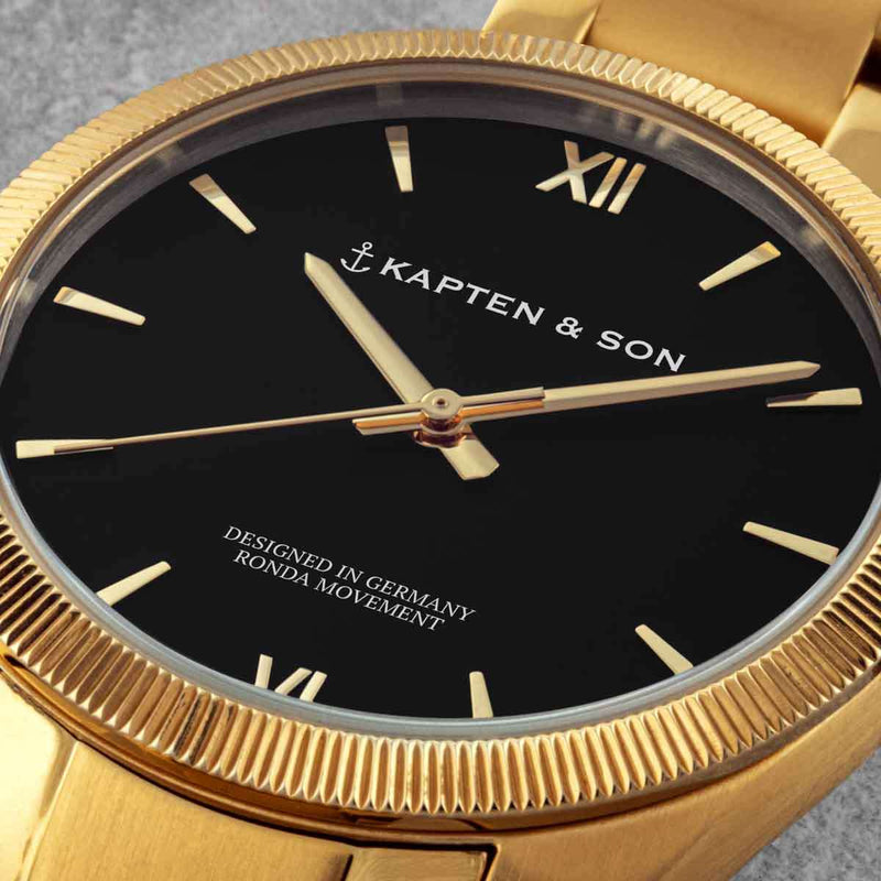 Montre Kapten & Son Crush Gold Black Steel - PRECIOVS