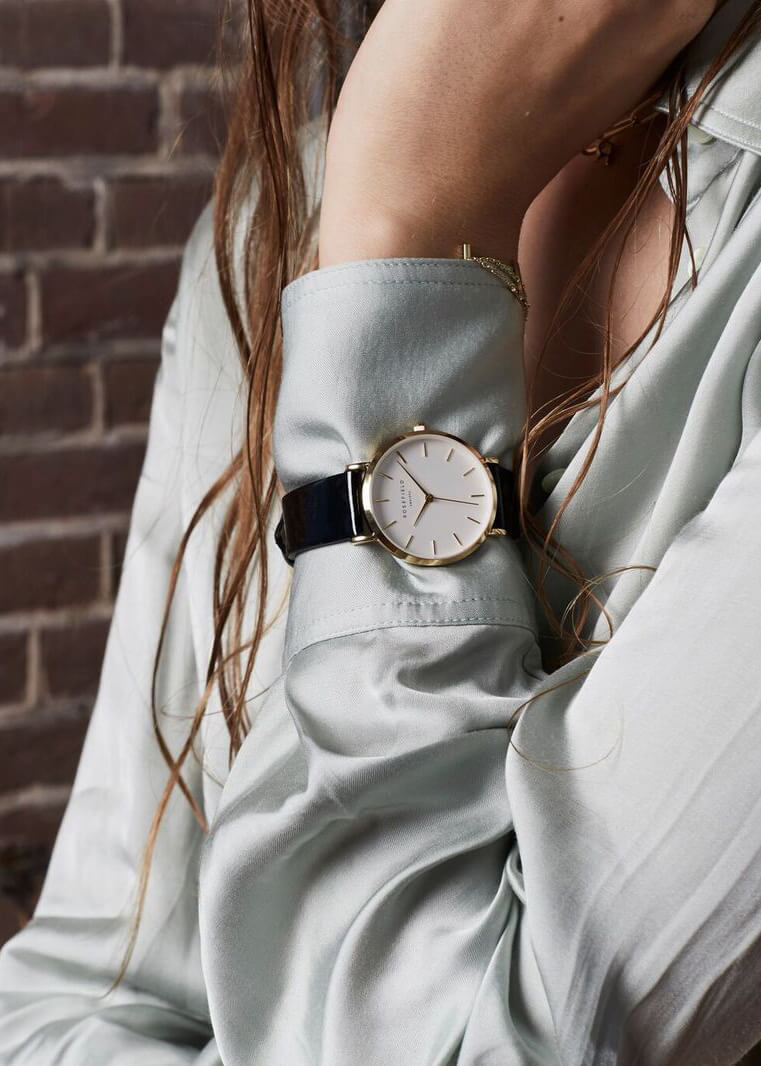 Montre Rosefield THE PREMIUM GLOSS Blanc Noir Or Jaune SHMWR-H38 - PRECIOVS